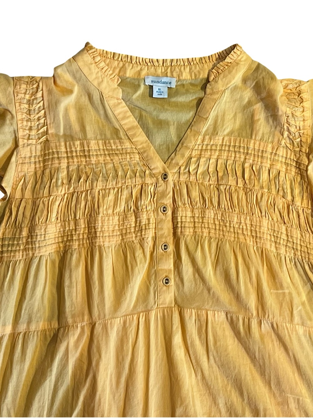 Sundance Yellow Tiered Midi Dress - Picture 2 of 13